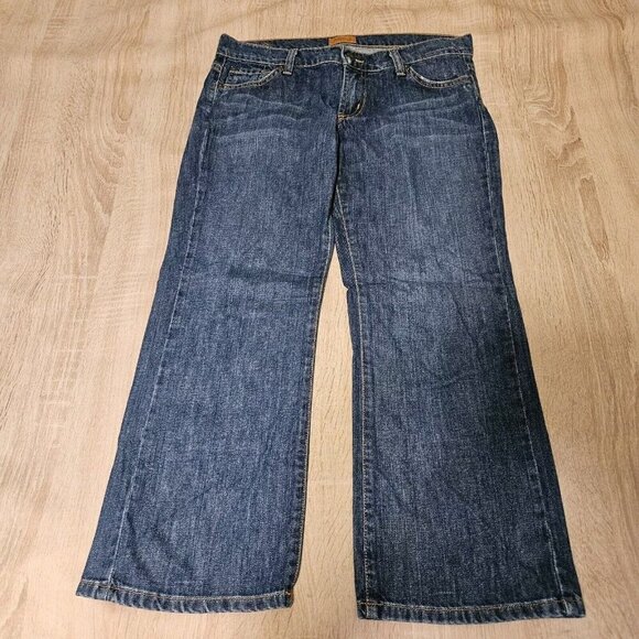 James Size 29 Womens Denim Jeans Cropped Distressed Straight Leg Low Rise - Picture 1 of 7